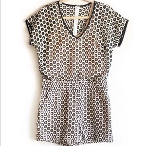 J. CREW Punched-Out Eyelet Romper Black Size 6